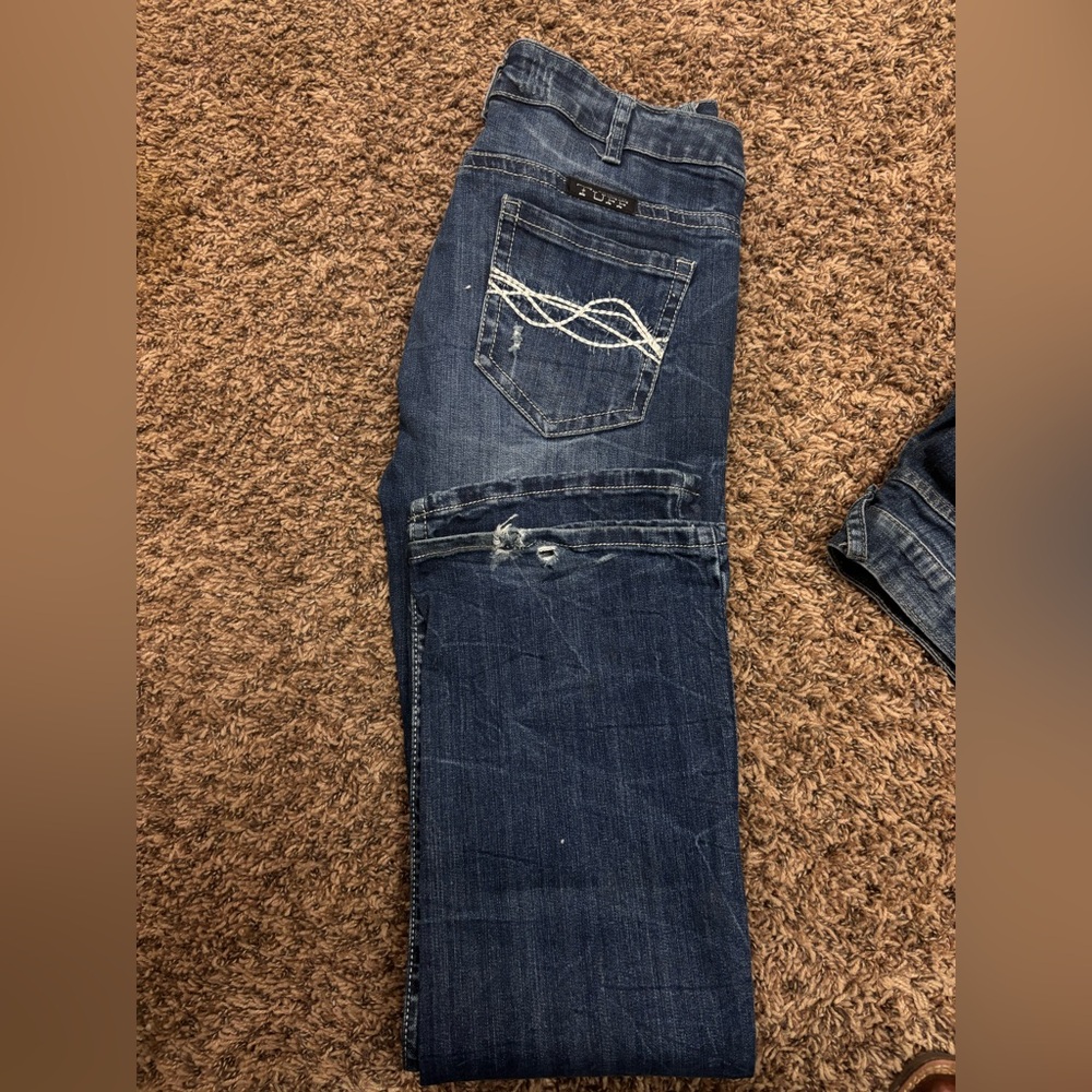Cowboy Tuff Co. Women's Distressed Blue Jeans